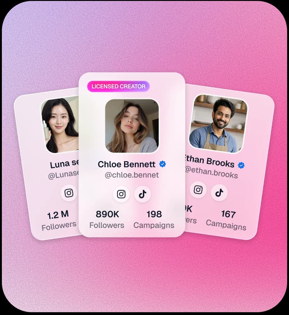 Picking from a roster of licensed creator avatars