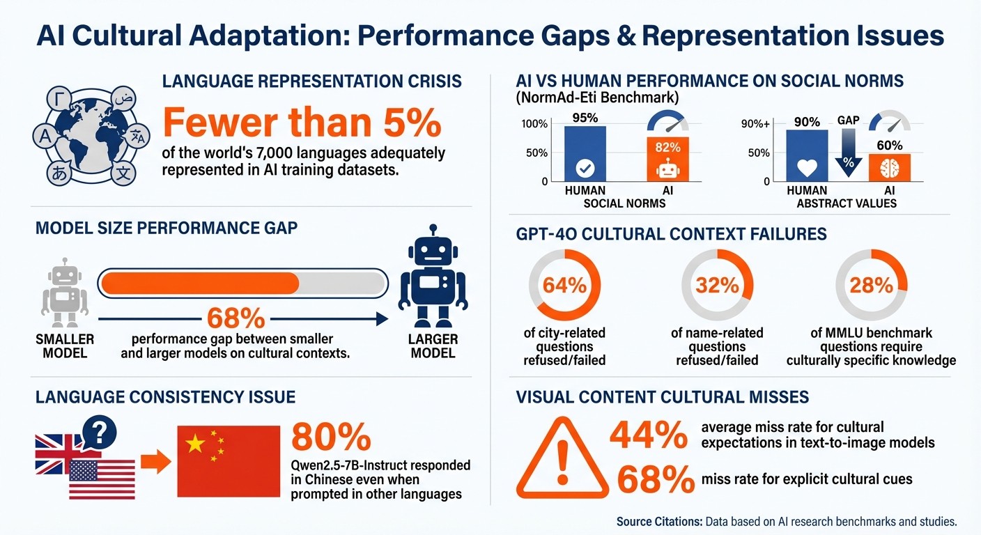 AI Cultural Adaptation Performance Gaps and Key Statistics