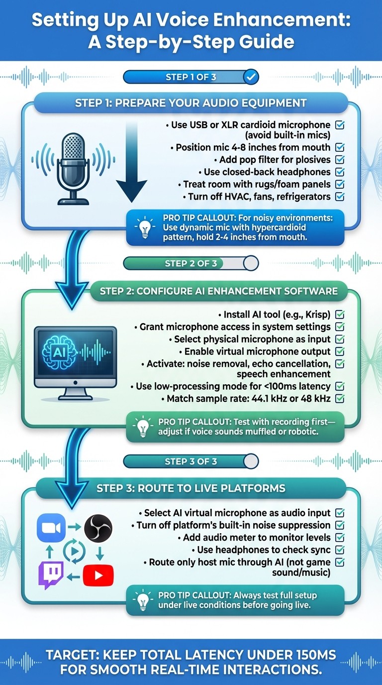 How to Set Up AI Voice Enhancement for Livestreaming: 3-Step Guide