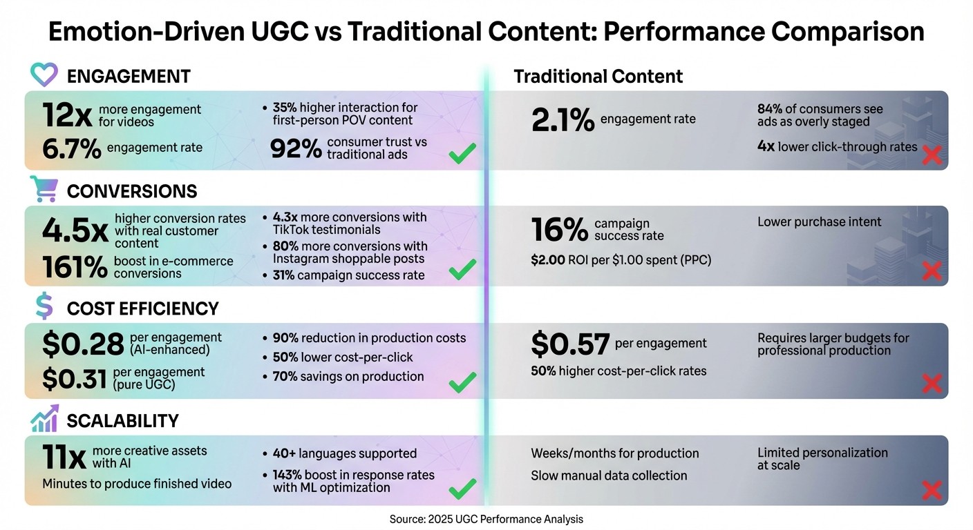 Emotion-Driven UGC vs Traditional Content: Performance Comparison