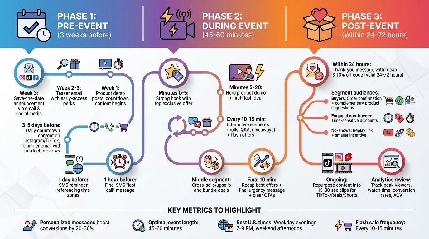 Live Shopping Event Timeline: Pre-Event to Post-Event Strategy