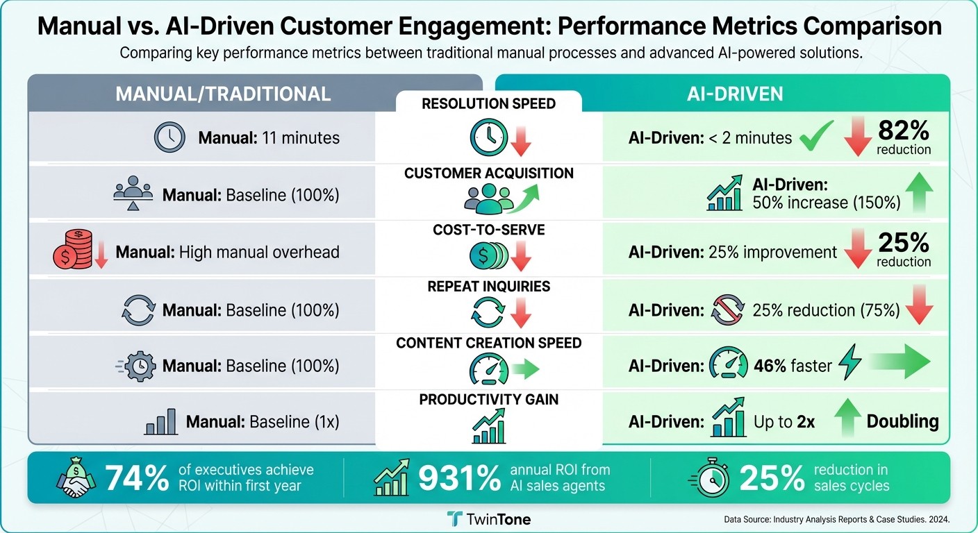 Manual vs AI-Driven Customer Engagement Performance Comparison