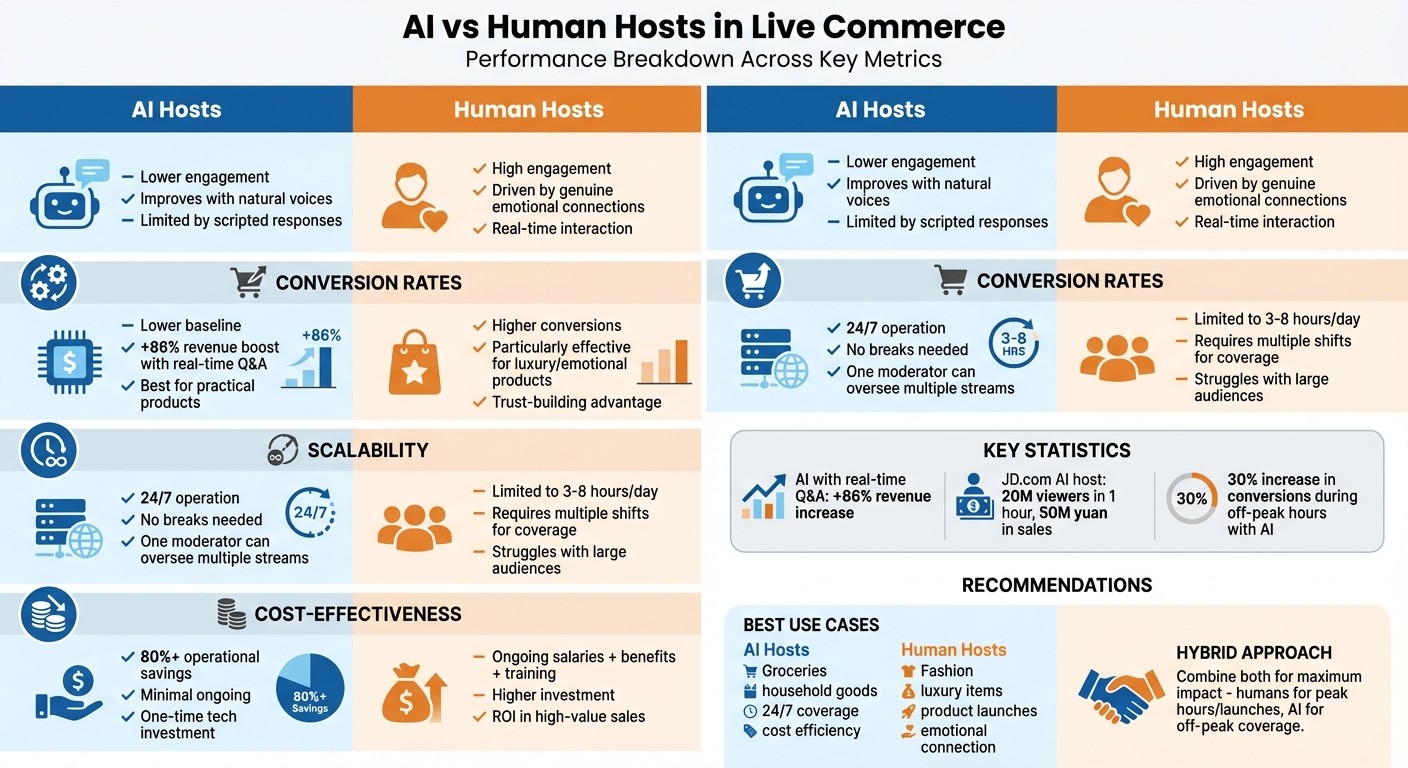 AI vs Human Hosts in Live Commerce: Performance Comparison