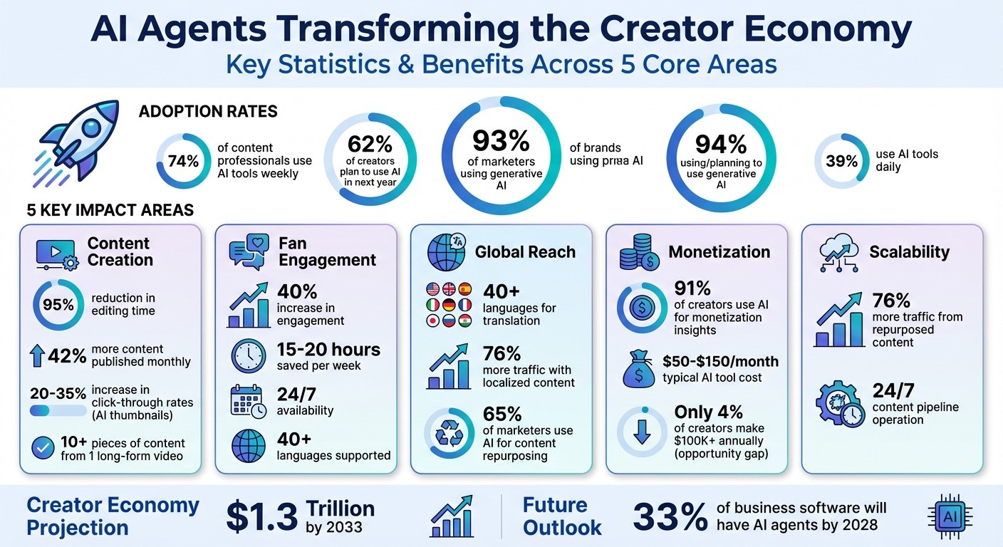 AI Agents Impact on Creator Productivity: Key Statistics and Benefits