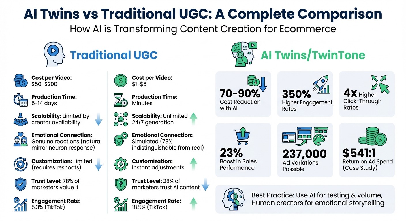 AI Twins vs Traditional UGC: Cost, Speed, and Performance Comparison