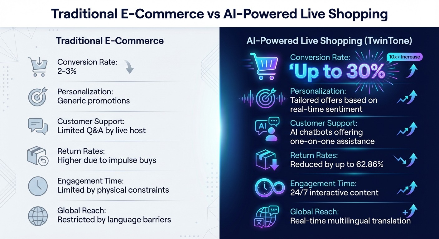 AI Live Shopping vs Traditional E-Commerce: Conversion Rates and Performance Comparison